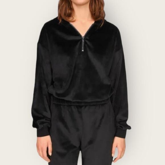 NWT | Sanctuary | Velour Zipper Hoodie | Black | Medium - Picture 1 of 11